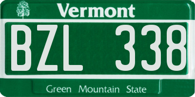 VT license plate BZL338