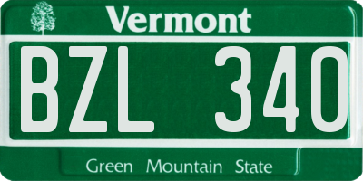 VT license plate BZL340