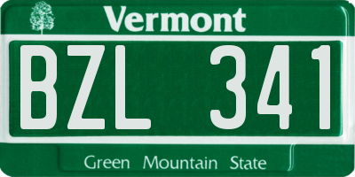VT license plate BZL341