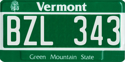 VT license plate BZL343