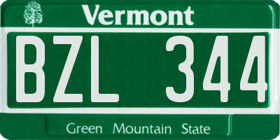 VT license plate BZL344