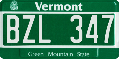 VT license plate BZL347