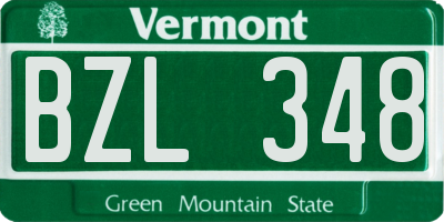 VT license plate BZL348