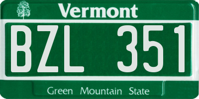 VT license plate BZL351