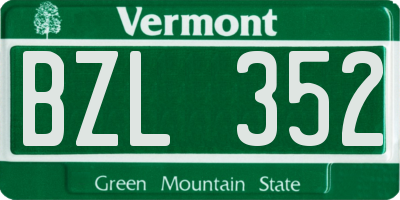 VT license plate BZL352