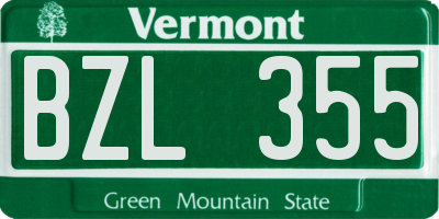 VT license plate BZL355