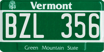 VT license plate BZL356