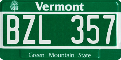 VT license plate BZL357