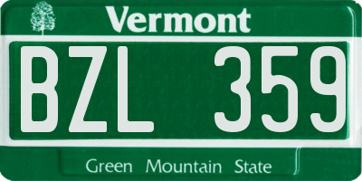 VT license plate BZL359