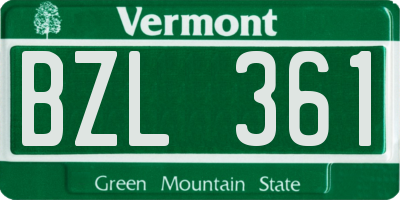 VT license plate BZL361