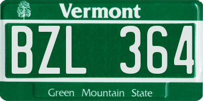 VT license plate BZL364