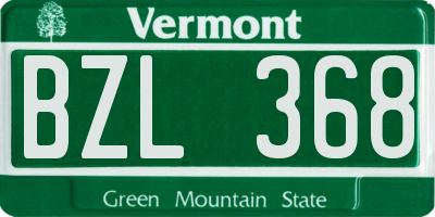 VT license plate BZL368