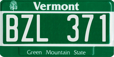 VT license plate BZL371