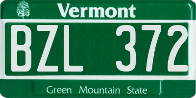 VT license plate BZL372