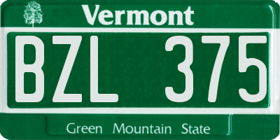 VT license plate BZL375