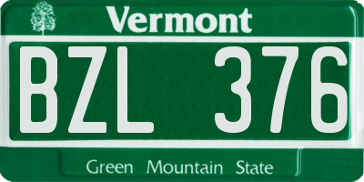 VT license plate BZL376