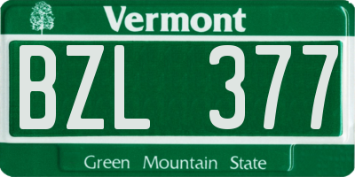 VT license plate BZL377