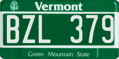 VT license plate BZL379