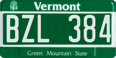 VT license plate BZL384