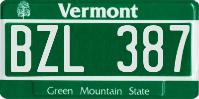 VT license plate BZL387