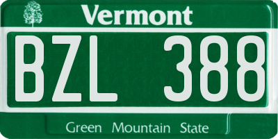 VT license plate BZL388
