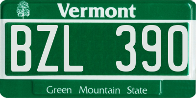 VT license plate BZL390