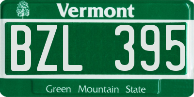 VT license plate BZL395