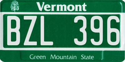VT license plate BZL396