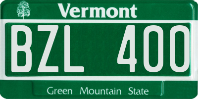 VT license plate BZL400