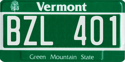 VT license plate BZL401
