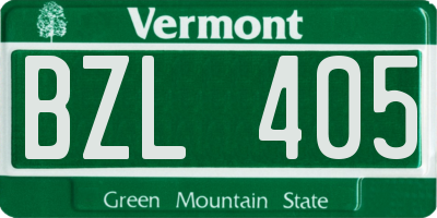 VT license plate BZL405