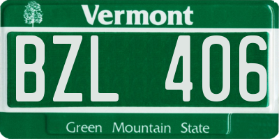 VT license plate BZL406