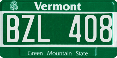 VT license plate BZL408
