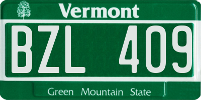 VT license plate BZL409