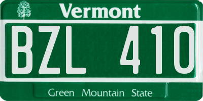 VT license plate BZL410