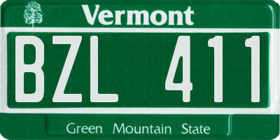 VT license plate BZL411