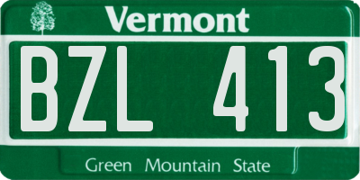 VT license plate BZL413