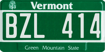 VT license plate BZL414
