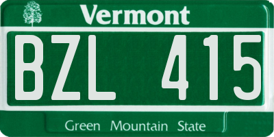 VT license plate BZL415