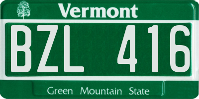 VT license plate BZL416