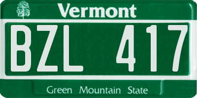 VT license plate BZL417