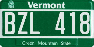 VT license plate BZL418