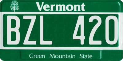VT license plate BZL420