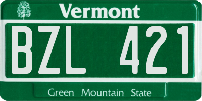 VT license plate BZL421