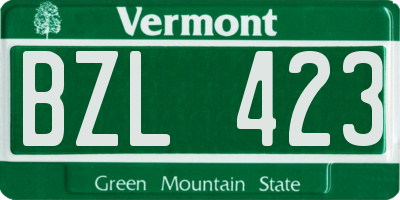 VT license plate BZL423