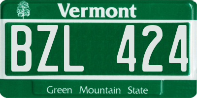 VT license plate BZL424