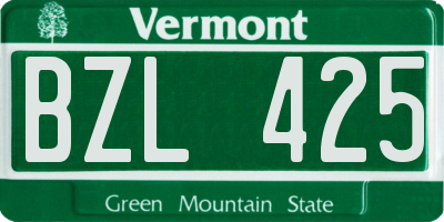 VT license plate BZL425