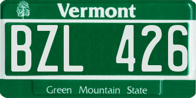 VT license plate BZL426
