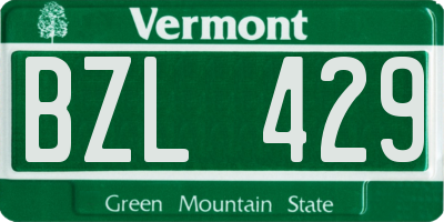 VT license plate BZL429
