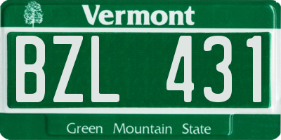 VT license plate BZL431